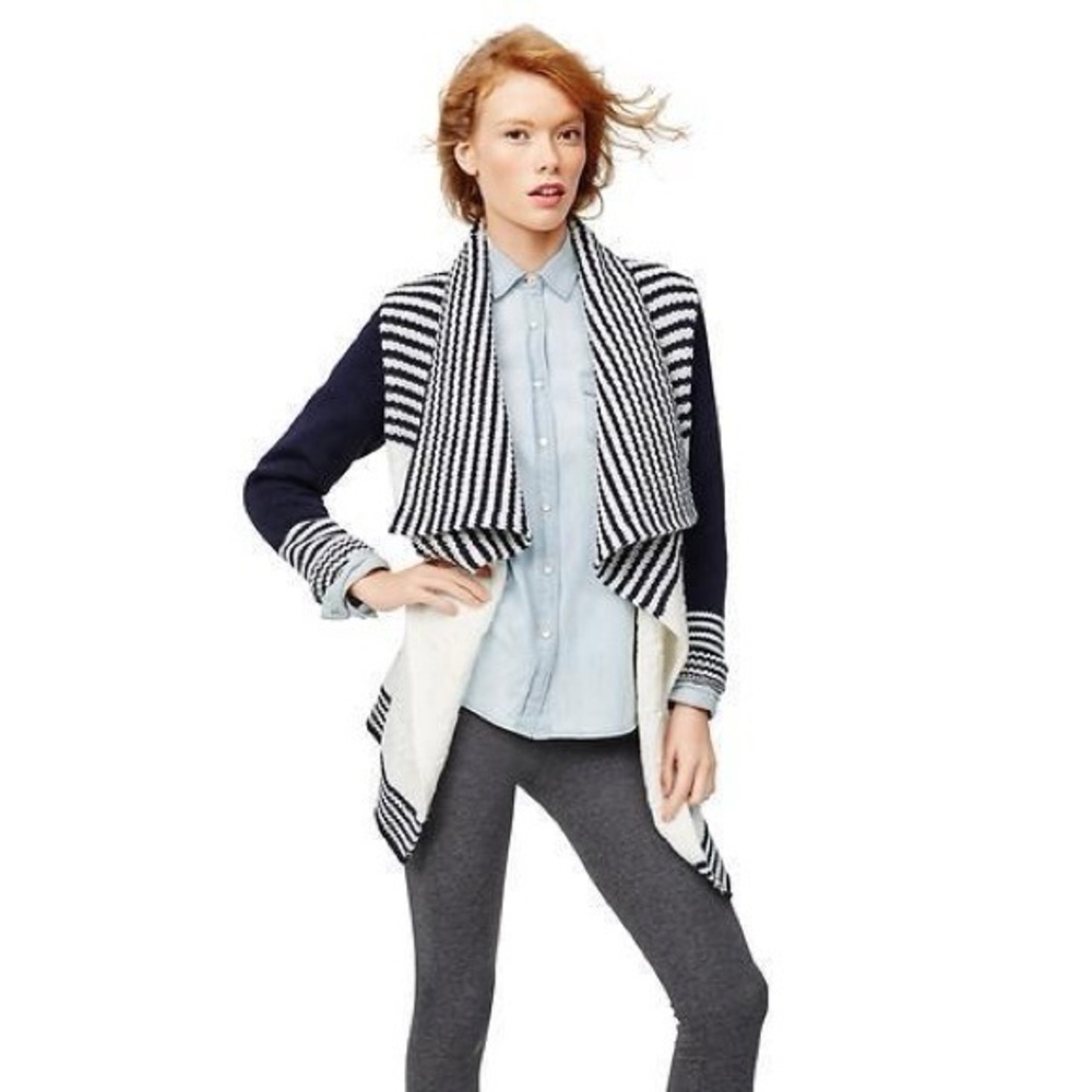 GAP striped open front knit cardigan